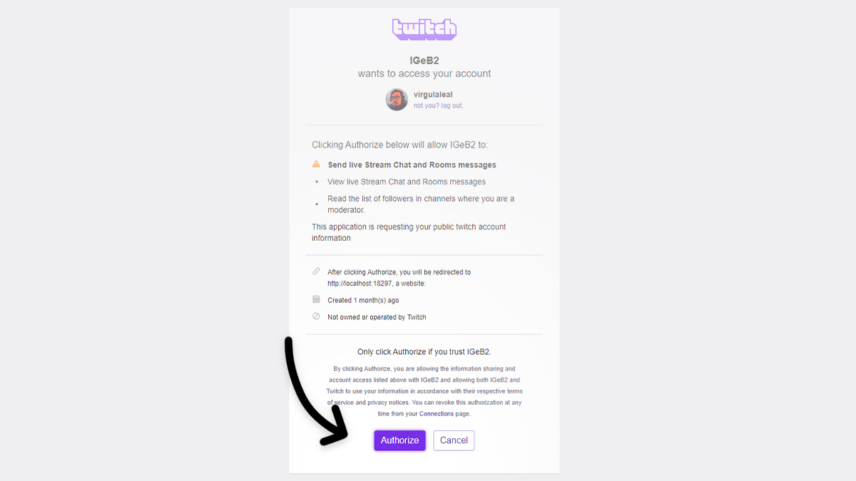 Autorização Twitch